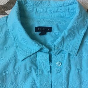 Aqua Talbots cotton blouse